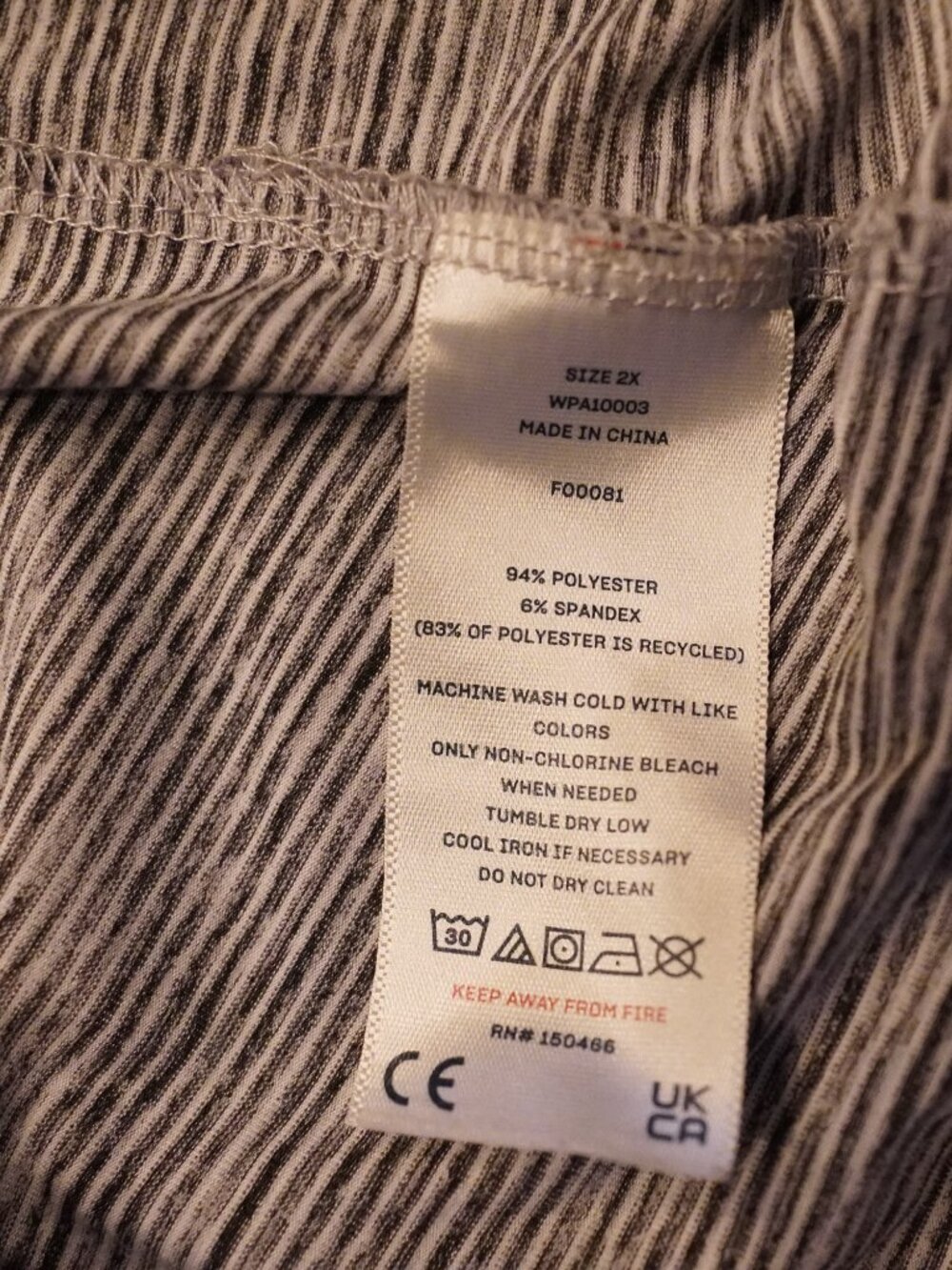 WeWander Gray Striped Zip Front Active Jacket 2X Athleisure Travel - Picture 4 of 4